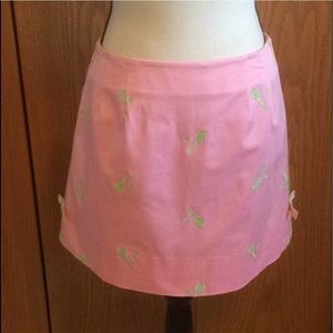Lilly Pulitzer Pink Embroidered Tennis Skirt